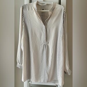Polka Dot Silky Tunic Blouse
